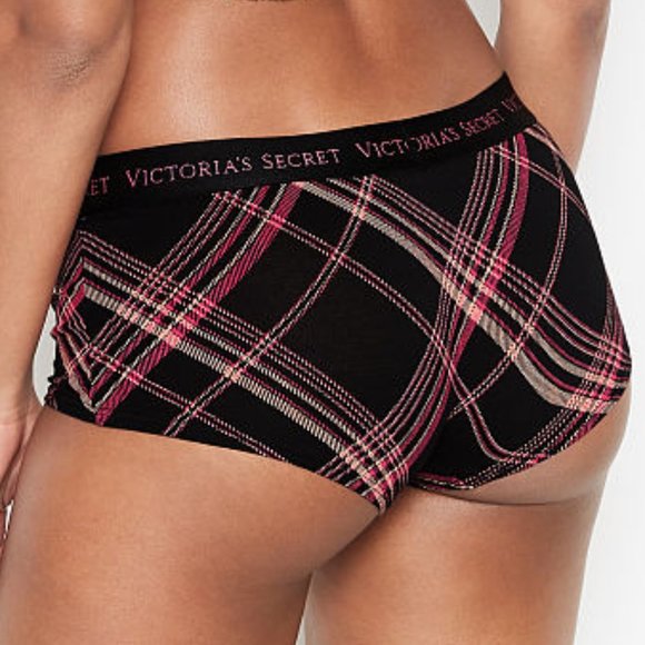 Victoria's Secret Other - VS S Pink Black Plaid Boyshort VS NWT